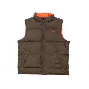 Ralph Lauren Dark Brown Vest with Bright Orange Highlights